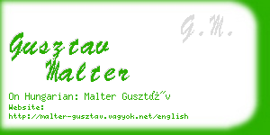 gusztav malter business card